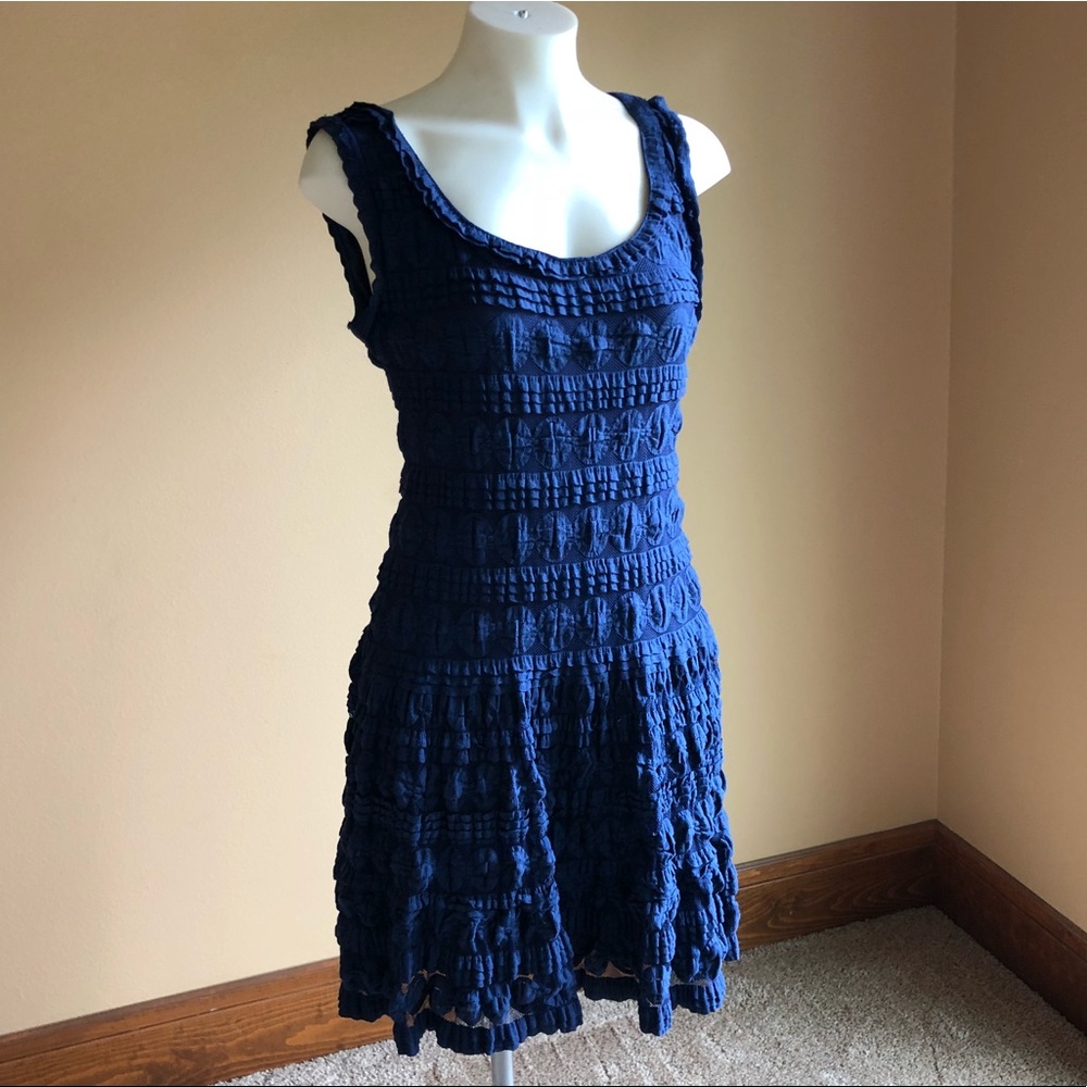 🌸FINAL PRICE🌸 Navy Blue Stretchy Lace Tank Dress
